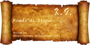 Komádi Ilona névjegykártya