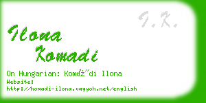 ilona komadi business card